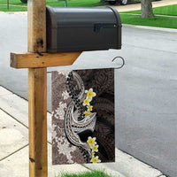 Brown and Black Hawaii Shark Tattoo Garden Flag Puakenikeni Lei Plumeria Polynesian Pattern - Polynesian Pride