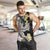 Brown and Black Hawaii Shark Tattoo Men Tank Top Puakenikeni Lei Plumeria Polynesian Pattern - Polynesian Pride