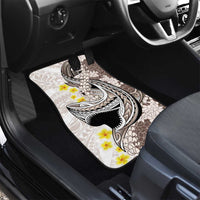 Brown and White Hawaii Shark Tattoo Car Mats Puakenikeni Lei Plumeria Polynesian Pattern - Polynesian Pride
