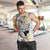Brown and White Hawaii Shark Tattoo Men Tank Top Puakenikeni Lei Plumeria Polynesian Pattern - Polynesian Pride