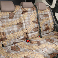 Khaki Palaka Hawaii Cowboy Back Car Seat Cover Puakenikeni Lei Paniolo Papale Seamless Vibes - Polynesian Pride