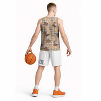 Khaki Palaka Hawaii Cowboy Basketball Jersey Puakenikeni Lei Paniolo Papale Seamless Vibes - Polynesian Pride
