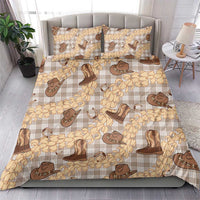 Khaki Palaka Hawaii Cowboy Bedding Set Puakenikeni Lei Paniolo Papale Seamless Vibes - Polynesian Pride