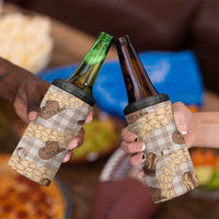 Khaki Palaka Hawaii Cowboy 4 in 1 Can Cooler Tumbler Puakenikeni Lei Paniolo Papale Seamless Vibes - Polynesian Pride