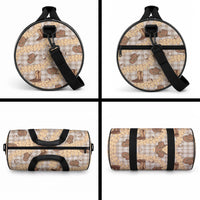 Khaki Palaka Hawaii Cowboy Duffle Bag Puakenikeni Lei Paniolo Papale Seamless Vibes