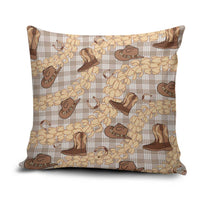 Khaki Palaka Hawaii Cowboy Pillow Cover Puakenikeni Lei Paniolo Papale Seamless Vibes - Polynesian Pride