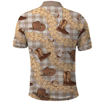 Khaki Palaka Hawaii Cowboy Polo Shirt Puakenikeni Lei Paniolo Papale Seamless Vibes - Polynesian Pride