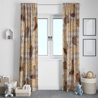 Khaki Palaka Hawaii Cowboy Window Curtain Puakenikeni Lei Paniolo Papale Seamless Vibes - Polynesian Pride