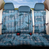 Cyan Palaka Hawaii Cowboy Back Car Seat Cover Puakenikeni Lei Paniolo Papale Seamless Vibes - Polynesian Pride