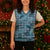 Cyan Palaka Hawaii Cowboy Christmas Knitted V-Neck Vest Puakenikeni Lei Paniolo Papale Seamless Vibes - Polynesian Pride
