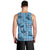 Cyan Palaka Hawaii Cowboy Men Tank Top Puakenikeni Lei Paniolo Papale Seamless Vibes - Polynesian Pride