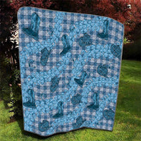 Cyan Palaka Hawaii Cowboy Quilt Puakenikeni Lei Paniolo Papale Seamless Vibes - Polynesian Pride