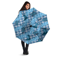 Cyan Palaka Hawaii Cowboy Umbrella Puakenikeni Lei Paniolo Papale Seamless Vibes - Polynesian Pride