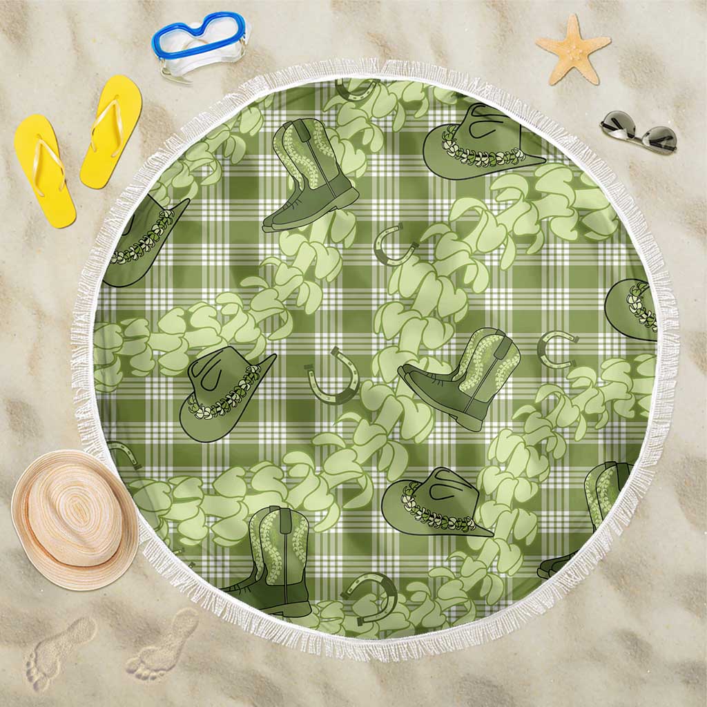 Lime Palaka Hawaii Cowboy Beach Blanket Puakenikeni Lei Paniolo Papale Seamless Vibes - Polynesian Pride