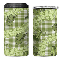 Lime Palaka Hawaii Cowboy 4 in 1 Can Cooler Tumbler Puakenikeni Lei Paniolo Papale Seamless Vibes - Polynesian Pride