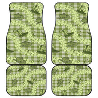 Lime Palaka Hawaii Cowboy Car Mats Puakenikeni Lei Paniolo Papale Seamless Vibes - Polynesian Pride