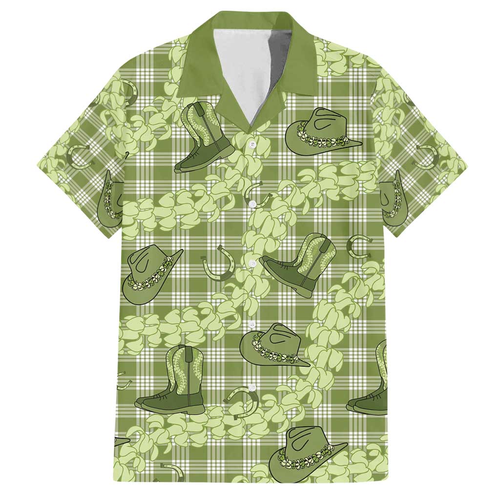 Lime Palaka Hawaii Cowboy Family Matching Long Sleeve Bodycon Dress and Hawaiian Shirt Puakenikeni Lei Paniolo Papale Seamless Vibes LT14 Dad's Shirt - Short Sleeve Lime - Polynesian Pride