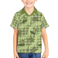Lime Palaka Hawaii Cowboy Family Matching Short Sleeve Bodycon Dress and Hawaiian Shirt Puakenikeni Lei Paniolo Papale Seamless Vibes LT14 Son's Shirt Lime - Polynesian Pride