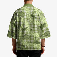 Lime Palaka Hawaii Cowboy Kimono Puakenikeni Lei Paniolo Papale Seamless Vibes - Polynesian Pride