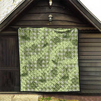 Lime Palaka Hawaii Cowboy Quilt Puakenikeni Lei Paniolo Papale Seamless Vibes - Polynesian Pride