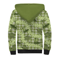 Lime Palaka Hawaii Cowboy Sherpa Hoodie Puakenikeni Lei Paniolo Papale Seamless Vibes - Polynesian Pride