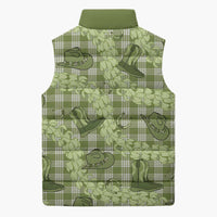 Lime Palaka Hawaii Cowboy Sleeveless Puffer Jacket Puakenikeni Lei Paniolo Papale Seamless Vibes - Polynesian Pride