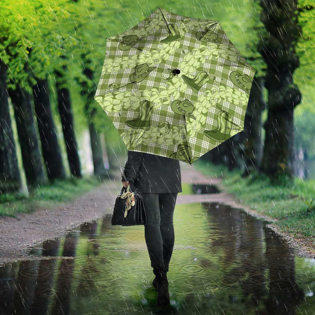 Lime Palaka Hawaii Cowboy Umbrella Puakenikeni Lei Paniolo Papale Seamless Vibes - Polynesian Pride