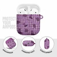 Purple Palaka Hawaii Cowboy AirPods Case Puakenikeni Lei Paniolo Papale Seamless Vibes - Polynesian Pride