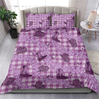 Purple Palaka Hawaii Cowboy Bedding Set Puakenikeni Lei Paniolo Papale Seamless Vibes - Polynesian Pride