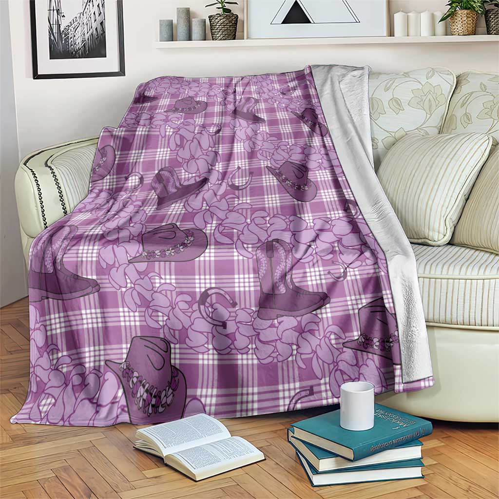 Purple Palaka Hawaii Cowboy Blanket Puakenikeni Lei Paniolo Papale Seamless Vibes - Polynesian Pride