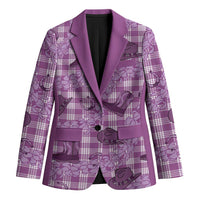 Purple Palaka Hawaii Cowboy Blazer Puakenikeni Lei Paniolo Papale Seamless Vibes - Polynesian Pride