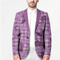 Purple Palaka Hawaii Cowboy Blazer Puakenikeni Lei Paniolo Papale Seamless Vibes - Polynesian Pride