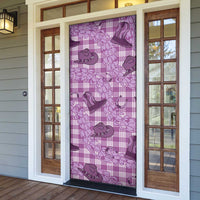 Purple Palaka Hawaii Cowboy Door Cover Puakenikeni Lei Paniolo Papale Seamless Vibes - Polynesian Pride