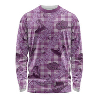 Purple Palaka Hawaii Cowboy Long Sleeve Shirt Puakenikeni Lei Paniolo Papale Seamless Vibes - Polynesian Pride