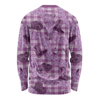 Purple Palaka Hawaii Cowboy Long Sleeve Shirt Puakenikeni Lei Paniolo Papale Seamless Vibes - Polynesian Pride