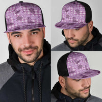 Purple Palaka Hawaii Cowboy Mesh Trucker Cap Puakenikeni Lei Paniolo Papale Seamless Vibes - Polynesian Pride