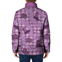 Purple Palaka Hawaii Cowboy Padded Jacket Puakenikeni Lei Paniolo Papale Seamless Vibes - Polynesian Pride