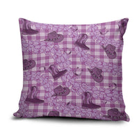 Purple Palaka Hawaii Cowboy Pillow Cover Puakenikeni Lei Paniolo Papale Seamless Vibes - Polynesian Pride
