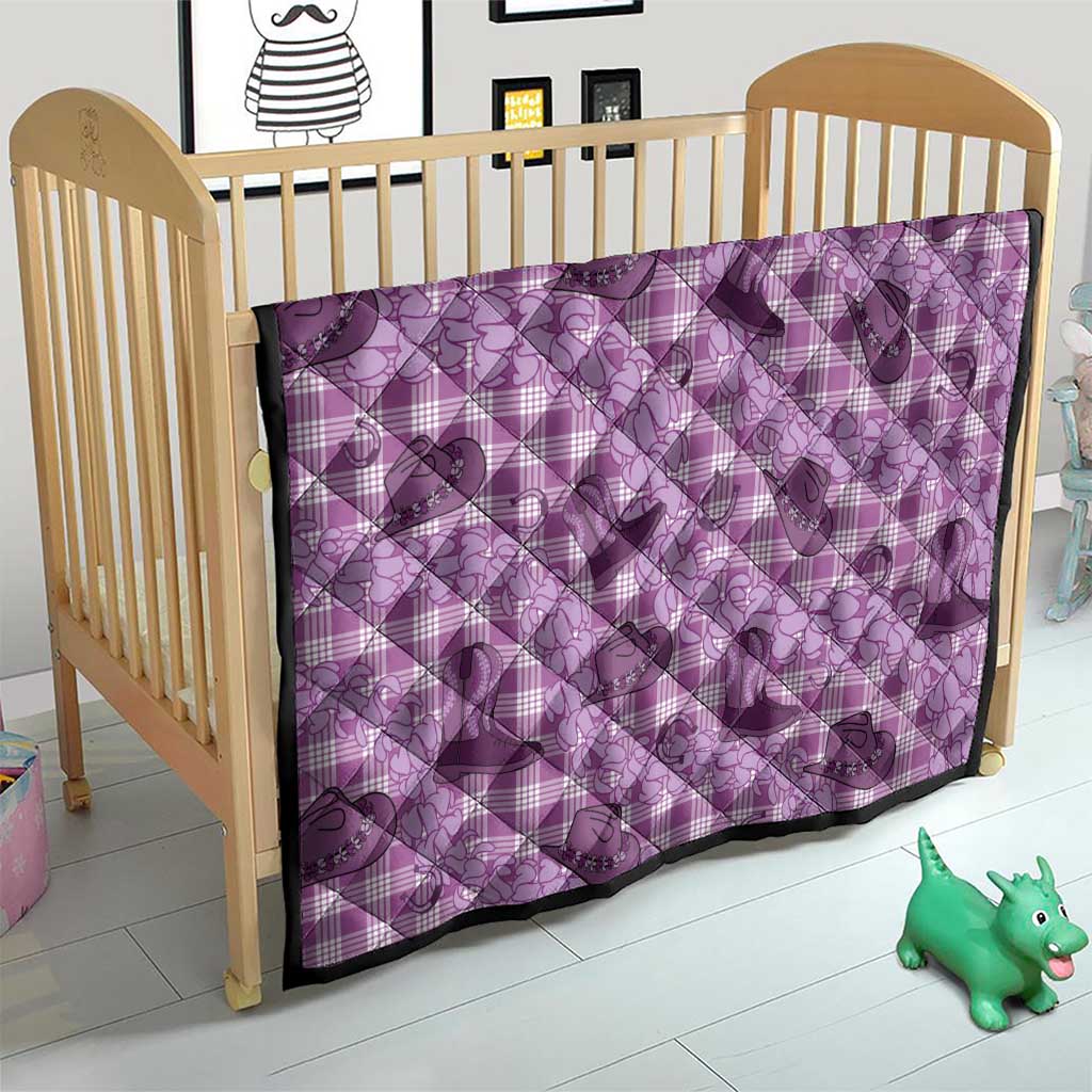 Purple Palaka Hawaii Cowboy Quilt Puakenikeni Lei Paniolo Papale Seamless Vibes - Polynesian Pride