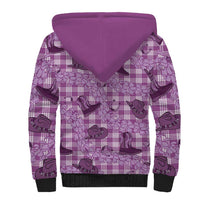Purple Palaka Hawaii Cowboy Sherpa Hoodie Puakenikeni Lei Paniolo Papale Seamless Vibes - Polynesian Pride