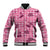 Pink Palaka Hawaii Cowboy Baseball Jacket Puakenikeni Lei Paniolo Papale Seamless Vibes - Polynesian Pride