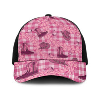 Pink Palaka Hawaii Cowboy Baseball Net Cap Puakenikeni Lei Paniolo Papale Seamless Vibes - Polynesian Pride