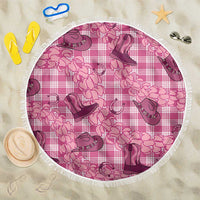 Pink Palaka Hawaii Cowboy Beach Blanket Puakenikeni Lei Paniolo Papale Seamless Vibes - Polynesian Pride