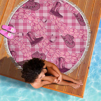 Pink Palaka Hawaii Cowboy Beach Blanket Puakenikeni Lei Paniolo Papale Seamless Vibes - Polynesian Pride