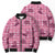 Pink Palaka Hawaii Cowboy Bomber Puffer Jacket Puakenikeni Lei Paniolo Papale Seamless Vibes - Polynesian Pride