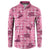 Pink Palaka Hawaii Cowboy Button Sweatshirt Puakenikeni Lei Paniolo Papale Seamless Vibes - Polynesian Pride