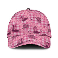 Pink Palaka Hawaii Cowboy Classic Cap Puakenikeni Lei Paniolo Papale Seamless Vibes - Polynesian Pride