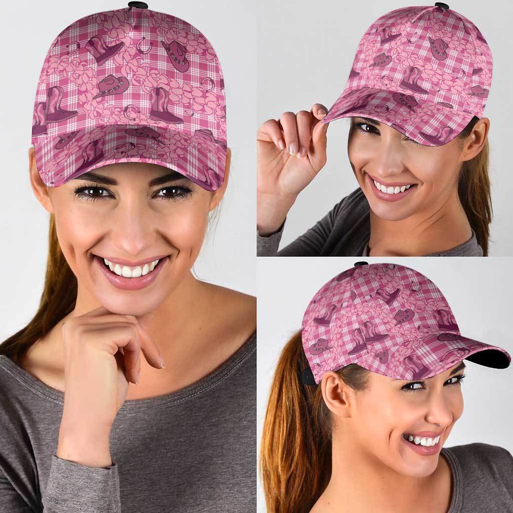 Pink Palaka Hawaii Cowboy Classic Cap Puakenikeni Lei Paniolo Papale Seamless Vibes - Polynesian Pride
