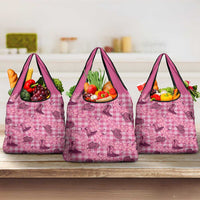 Pink Palaka Hawaii Cowboy Grocery Bag Puakenikeni Lei Paniolo Papale Seamless Vibes - Polynesian Pride