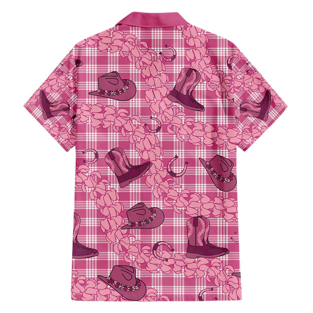 Pink Palaka Hawaii Cowboy Hawaiian Shirt Puakenikeni Lei Paniolo Papale Seamless Vibes - Polynesian Pride